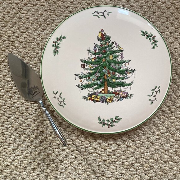 Spode Christmas Tree Cake Plate and Server - Picture 4 of 8
